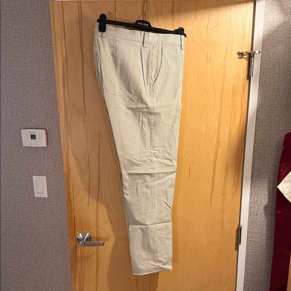 American Apparel Men's Striped Cream Chinos